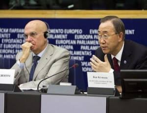 Albertini e Ban Ki Moon, Parlamento Europeo