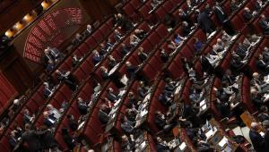 L'Aula della Camera durante l'esame della riforma del Senato