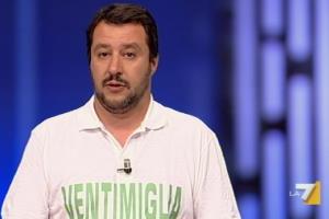 Il leader della Lega Nord Matteo Salvini ospite di Lilli Gruber a Otto e mezzo su La7. Roma, 15 giugno 2015. LA7 +++ ANSA PROVIDES ACCESS TO THIS HANDOUT PHOTO TO BE USED SOLELY TO ILLUSTRATE NEWS REPORTING OR COMMENTARY ON THE FACTS OR EVENTS DEPICTED IN THIS IMAGE; NO ARCHIVING; NO LICENSING, NO TV +++