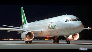 La nuova livrea Alitalia presentata il 4 giugno a Fiumicino.