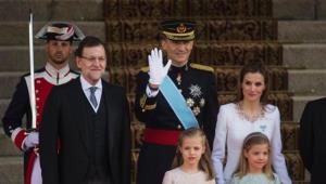 Mariano Rajoy, leader del Pp, e la famiglia reale spagnola