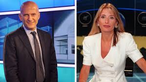 L'ex direttore del Tg1 Augusto Minzolini e la giornalista Tiziana Ferrario rimossa dall'incarico di conduttrice del telegiornale delle 20