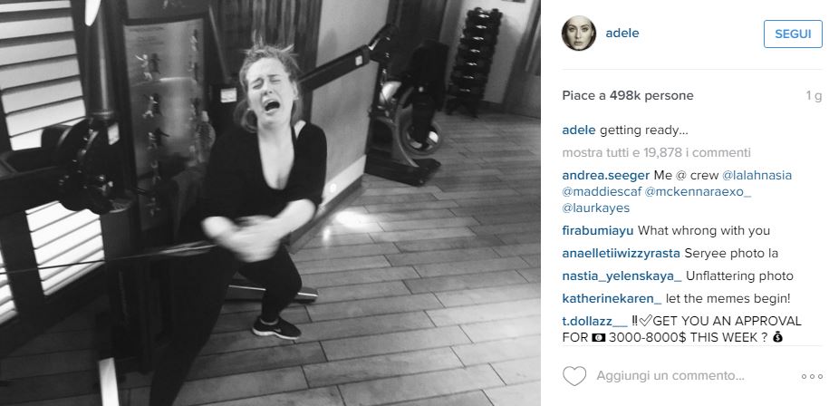 Adele palestra Instagram