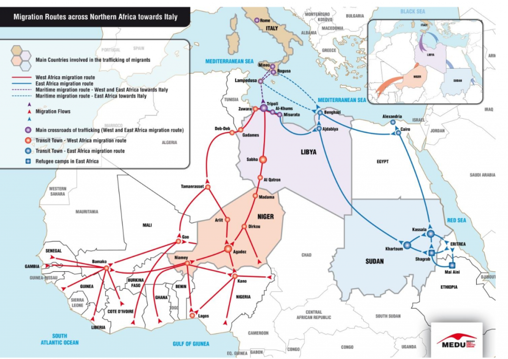 Le rotte migratorie africane. Mappa e dati di Medici per i diritti umani