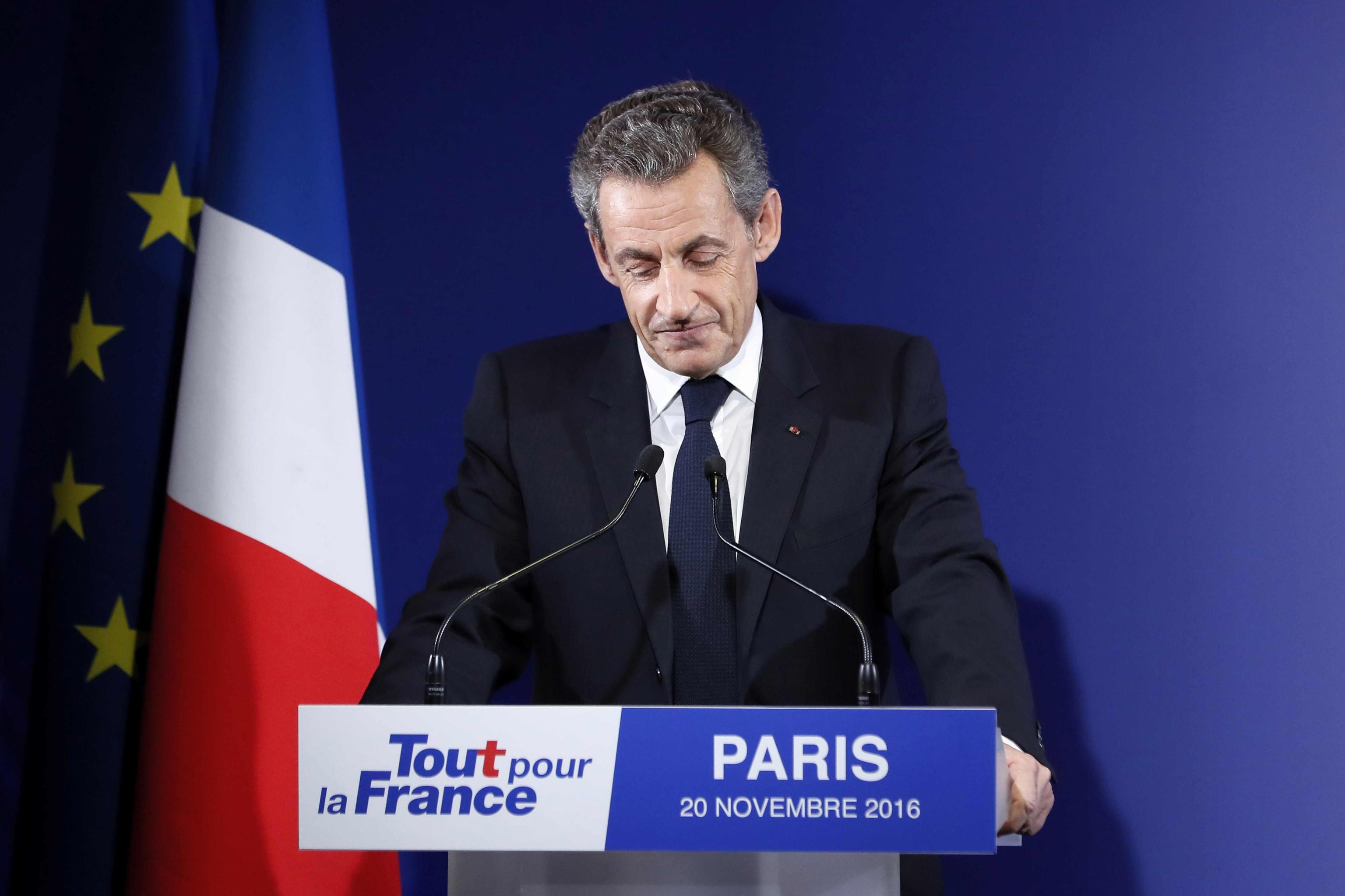 L'ex presidente Sarkozy, sconfitto alle primarie nel novembre 2016