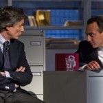 Da sinistra i candidati sindaco di Roma, Alfio Marchini e Marcello De Vito, durante la trasmissione di La7 "Piazza Pulita" del 13 maggio 2013.