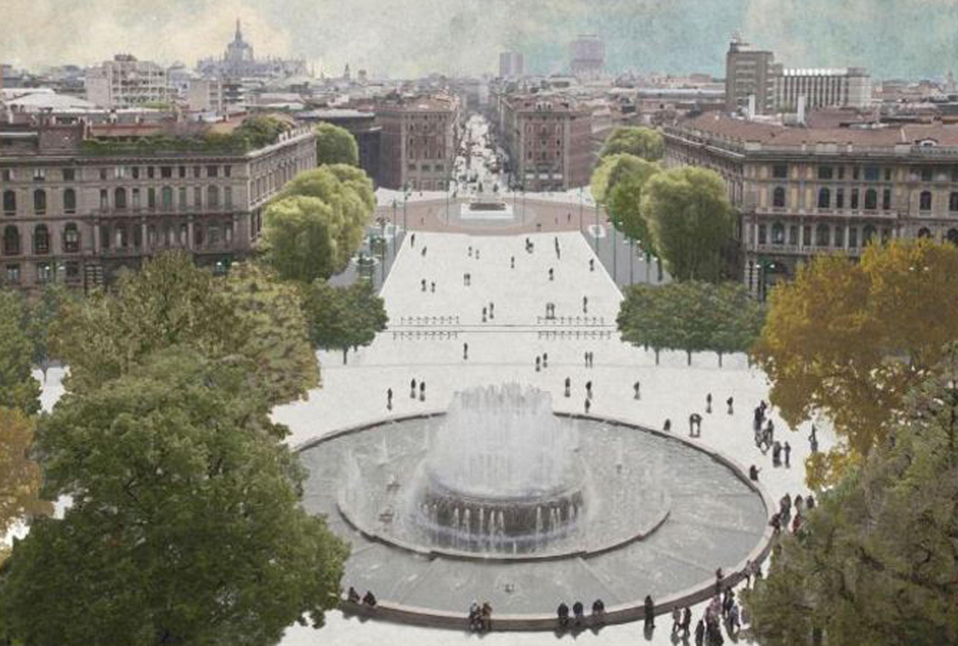 Milano, il nuovo look di piazza Castello: un boulevard alla francese