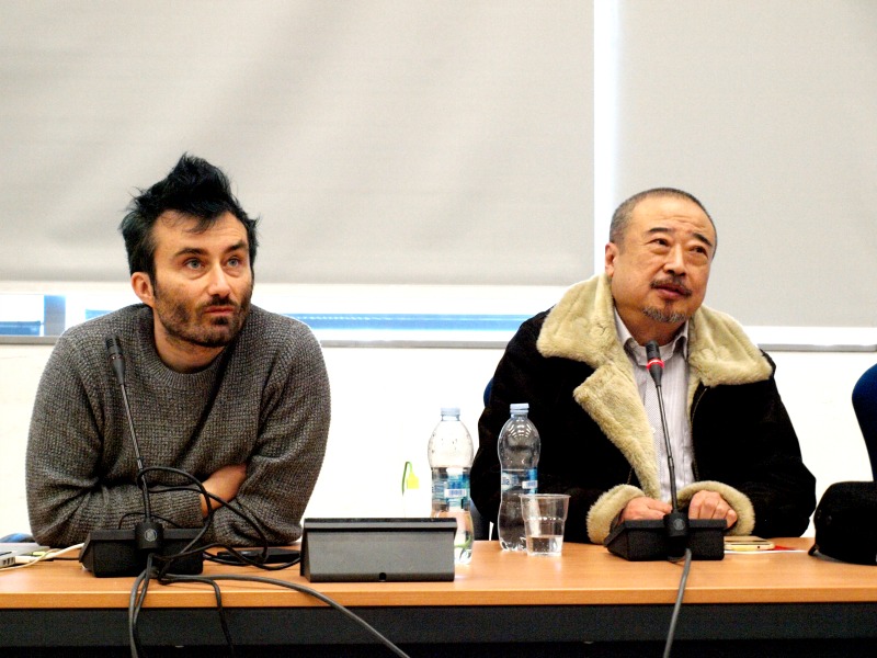Il regista Sergio Basso insieme a Guo Shixing