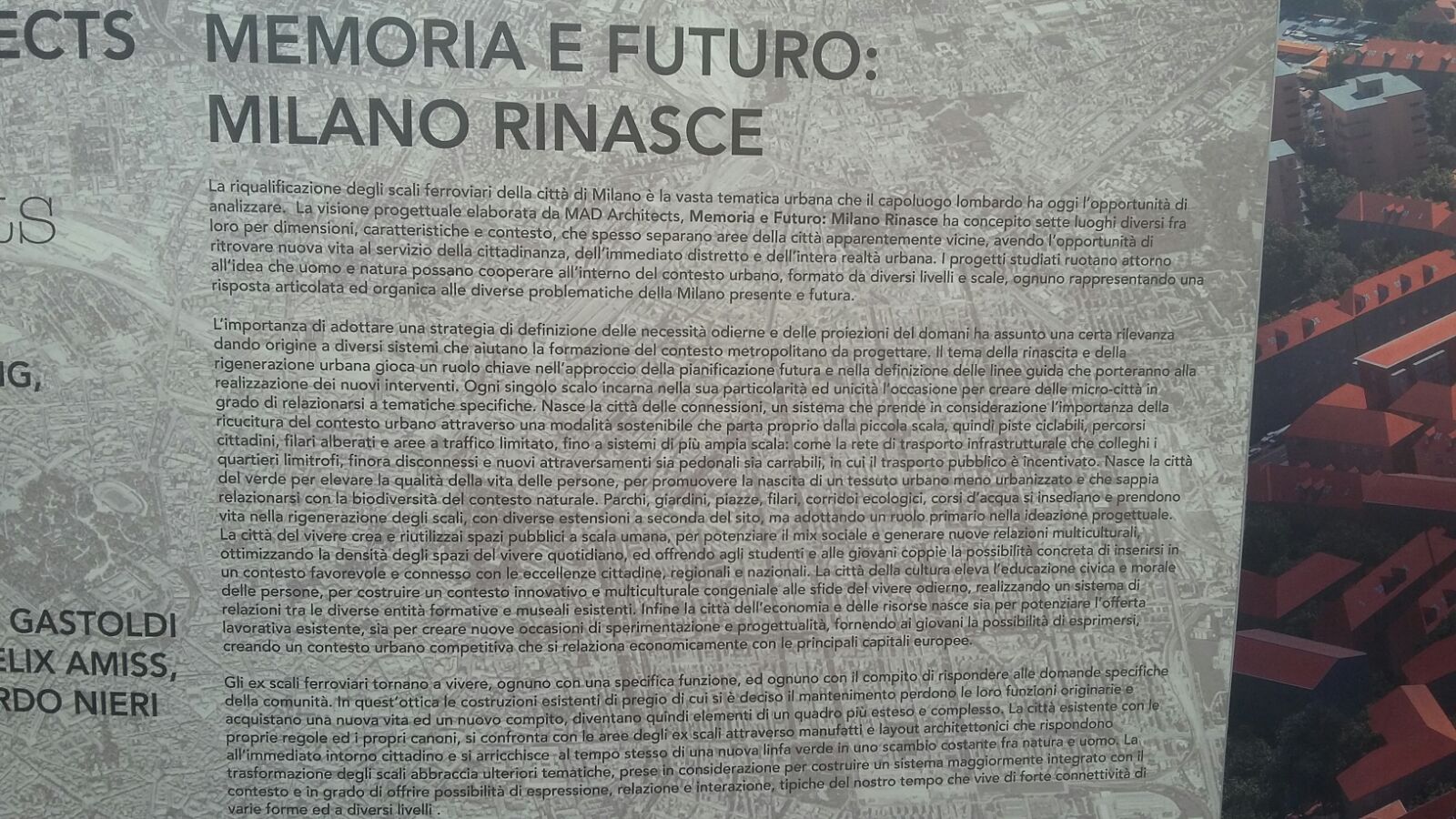 Il manifesto dello scenario "Memoria e futuro: Milano rinasce"
