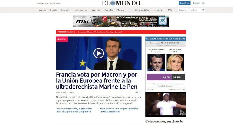 El Mundo - La Francia vota Macron e l'Europa di fronte all'ultradestra di Le Pen