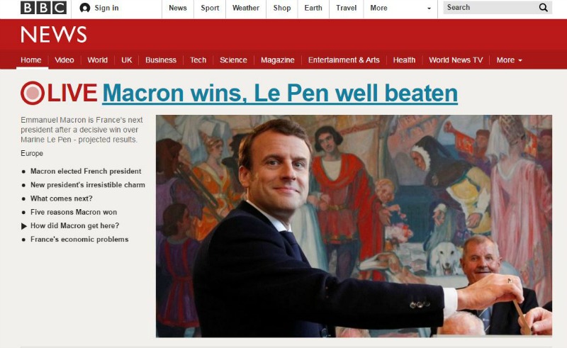 BBC - Vince Macron. Le Pen  dura sconfitta