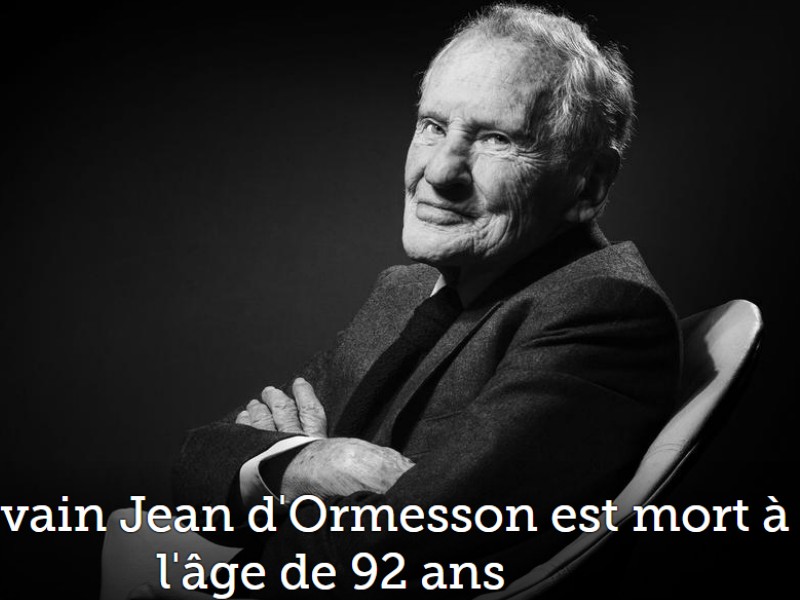 Addio allo scrittore Jean d’Ormesson  «Un gentiluomo nel segno della felicità»