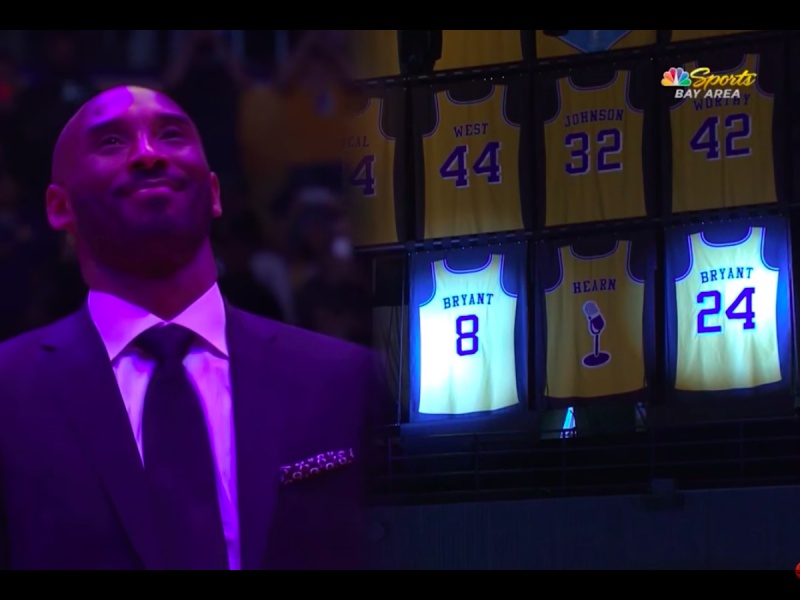Nba, è la notte di Kobe Bryant: i Lakers ritirano le maglie 8 e 24