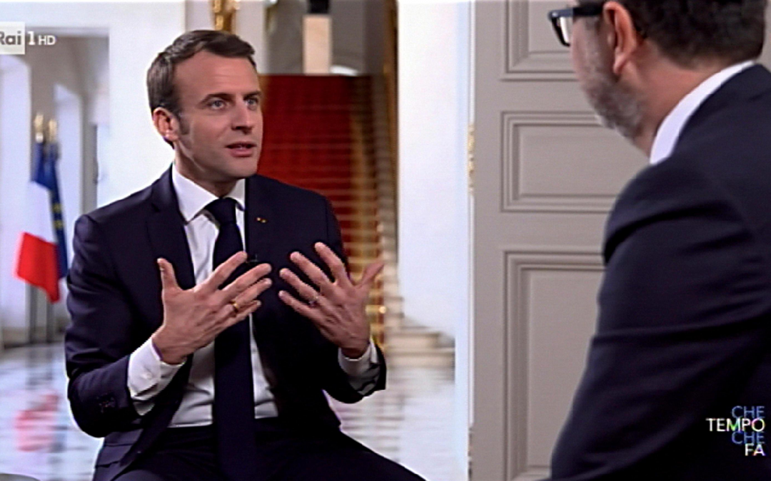 Macron ospite da Fazio: «Tra Italia e Francia amore reciproco»