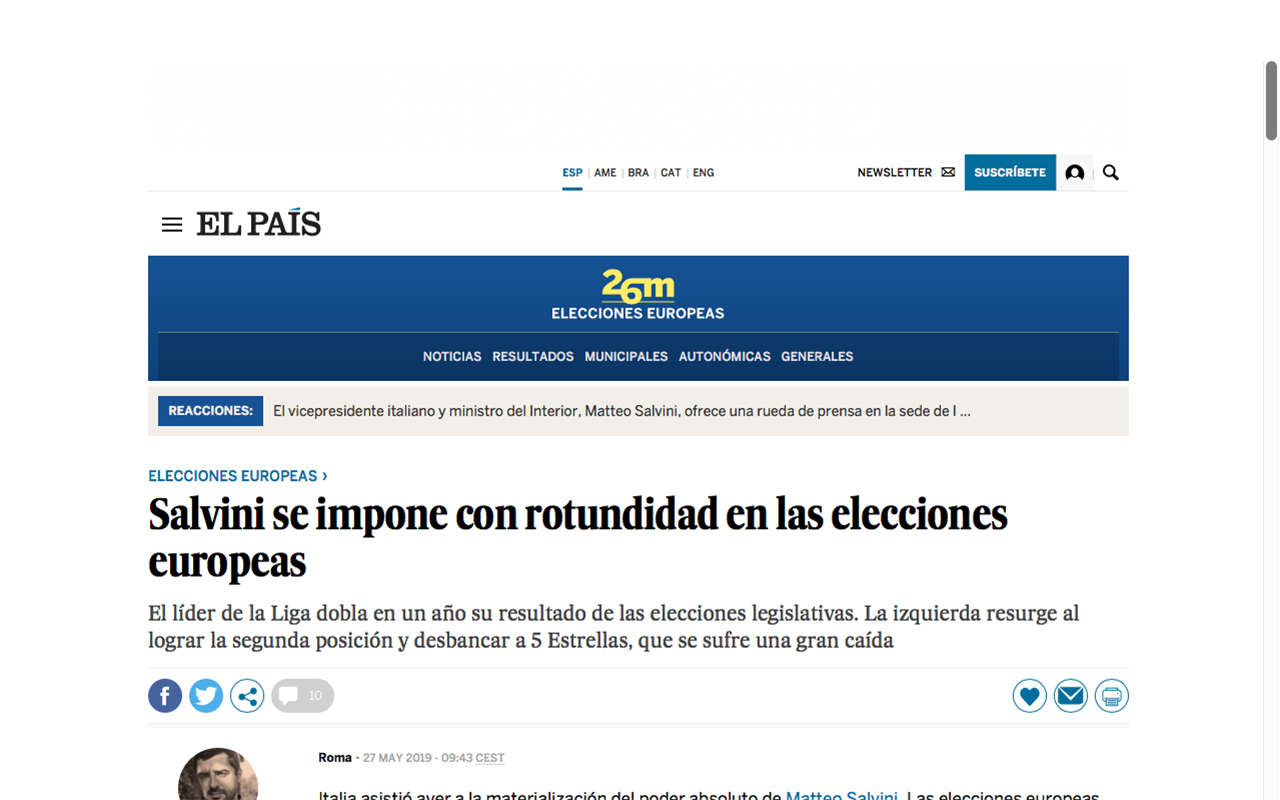 Spagna, El Pais: "Risorge la sinistra, caduta 5 stelle"