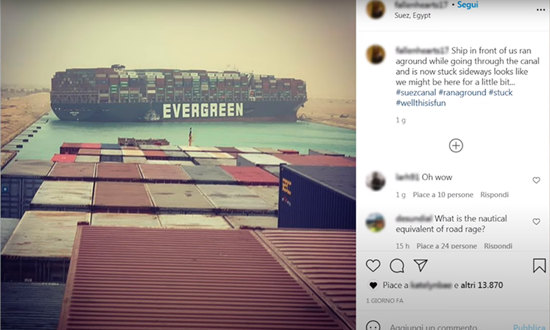 Canale di Suez Instagram Ever Given