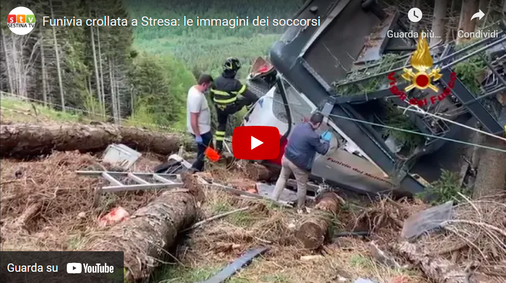 La tragedia del Mottarone: le immagini dei soccorsi