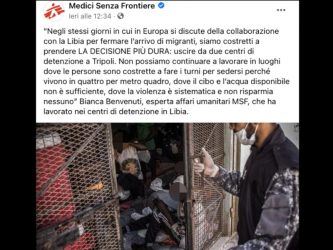 Msf, sospese attività nei centri detenzione in Libia: «Troppe violenze sui rifugiati»