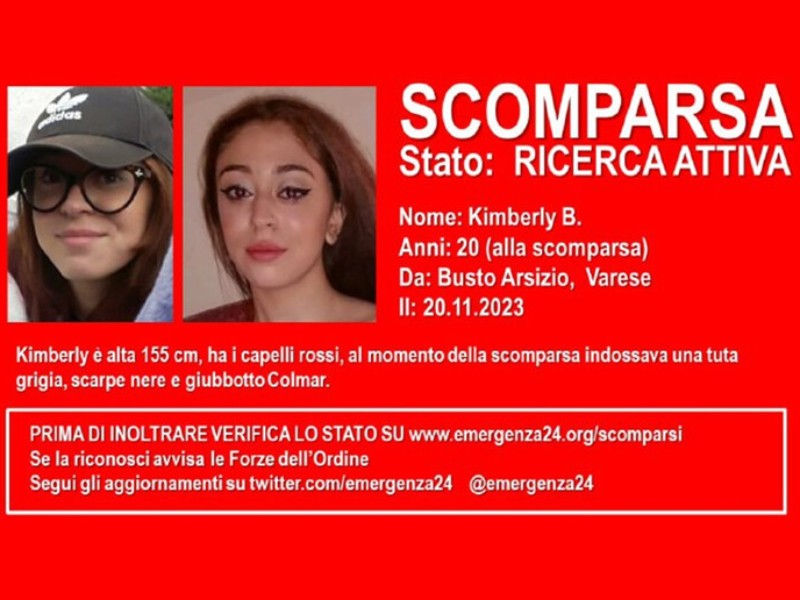 Kimberly Bonvissuto, Procura di Busto Arsizio: è in Italia e in buone condizioni di salute