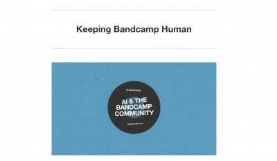Bandcamp è la prima piattaforma di musica in streaming a bandire contenuti creati con l’AI